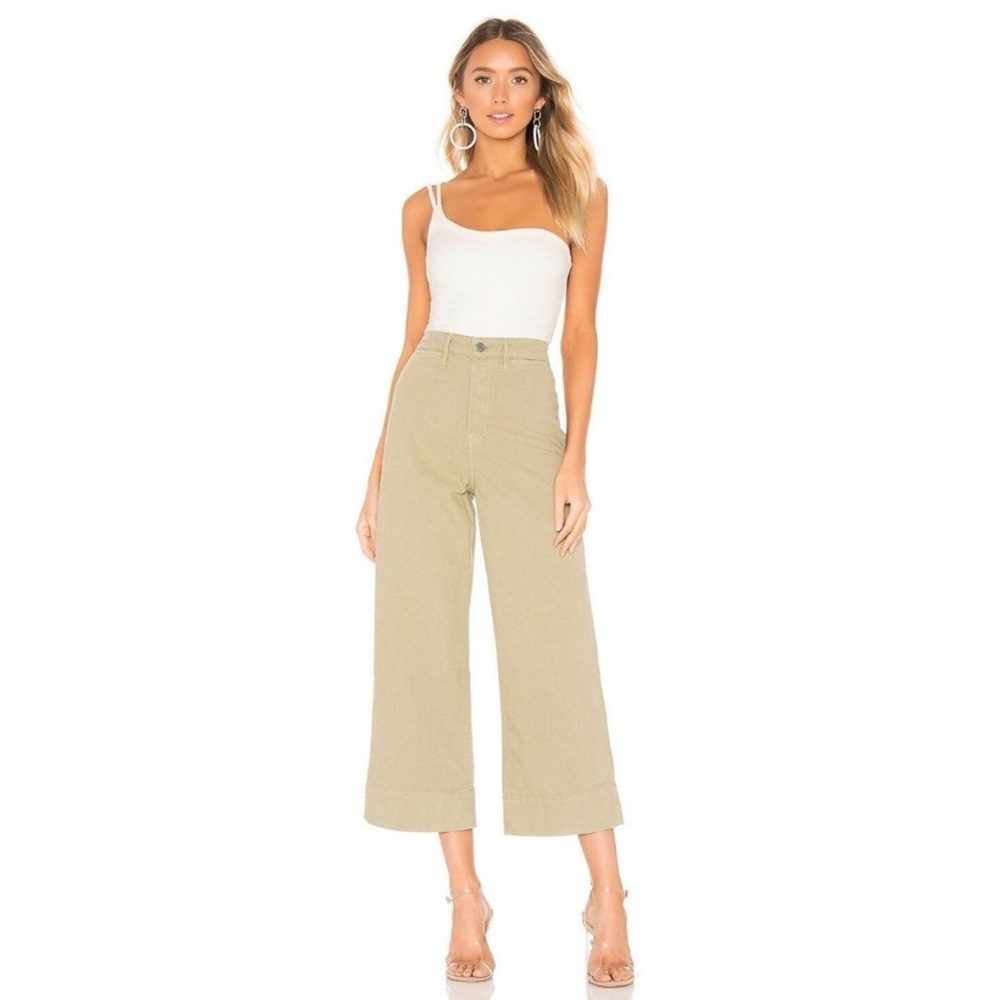 GRLFRND Campbell High Rise Cropped Pants Green size 29